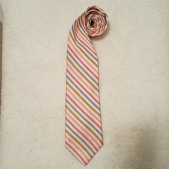 Lands' End 100% Silk Stripe Necktie - Picture 2 of 7